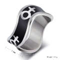 Silber und schwarz lesbischen Ring, lesbische Paare Stolz Ringe Schmuck